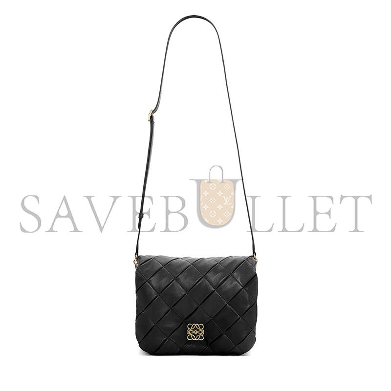 L0ew* puffer goya pleated leather shoulder bag a896p41x14 (23*17*9cm)